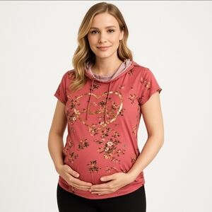 Gemstone Pink Maternity Floral MomToBe Pregnancy Size XL